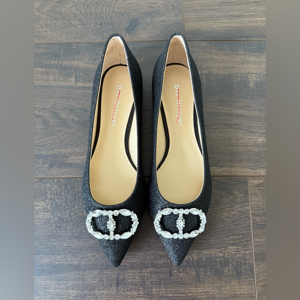 Dee Ocleppo Embellished Glitter Pointed Flats - Picture 6 of 14